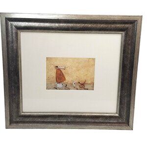 Ernest Doris Horace & Stripes Sam Toft Framed Art Print 11x13 Rustic Wood Frame